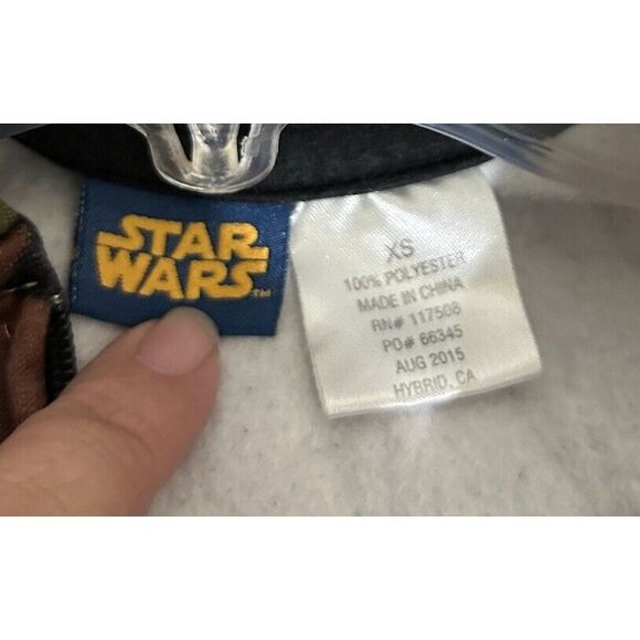 Disney Star Wars YODA Brown green HOODIE w/eye mask & ears JACKET size XS youth - Picture 3 of 4
